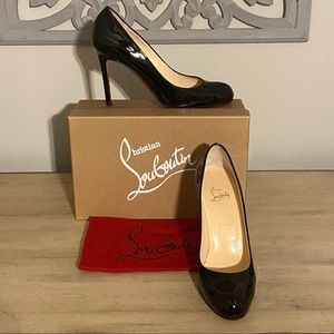 Christian Louboutin Black Simple Pump 100 Patent